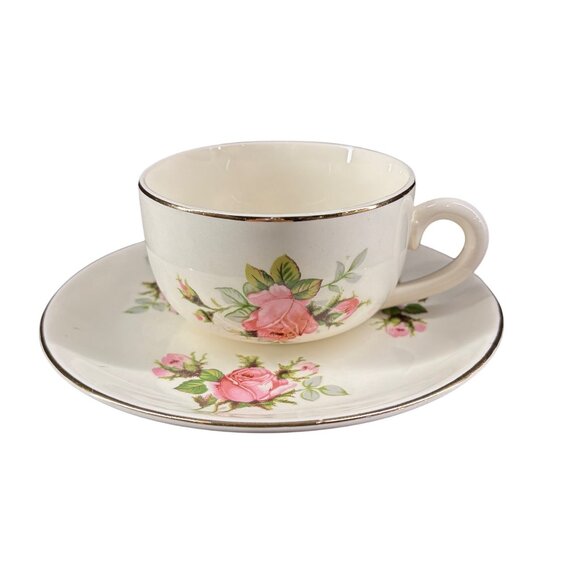 Vintage Royal Wilton Cup & Saucer Set 22K Gold Trim Pink Roses - Picture 4 of 7